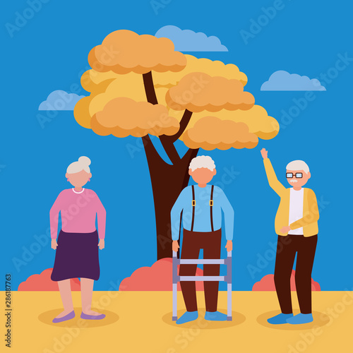 happy grandparents day flat design