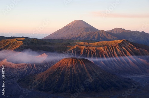 The Bromo volcano at dawn on the Java island in Indonesia