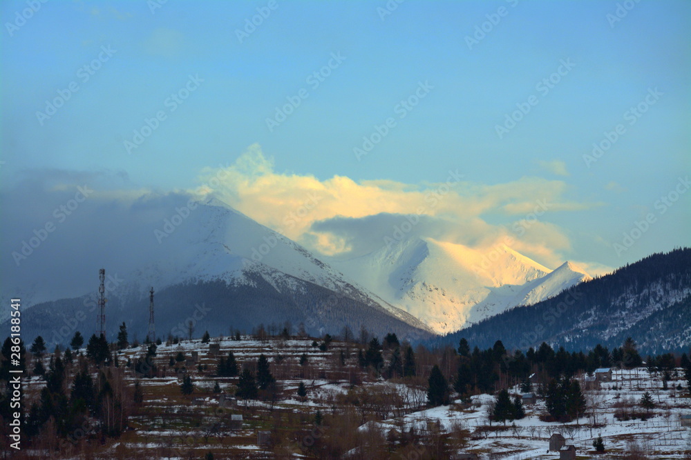 Pietrosu peak covered with snow