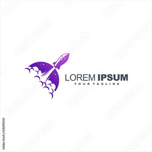 awesome gradient rocket logo design