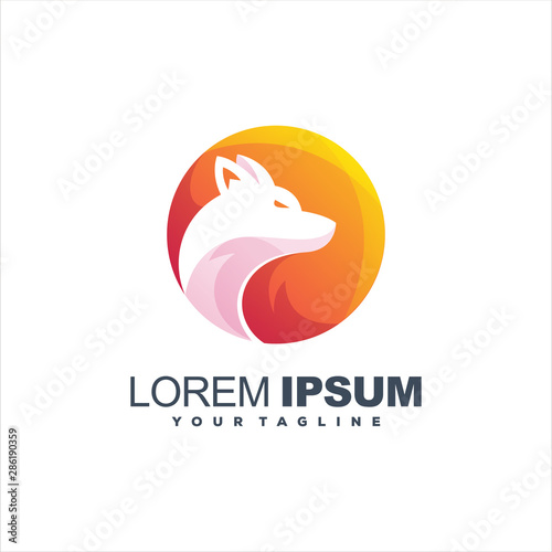 awesome gradient wolf logo design