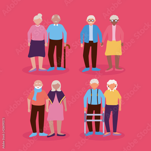happy grandparents day flat design