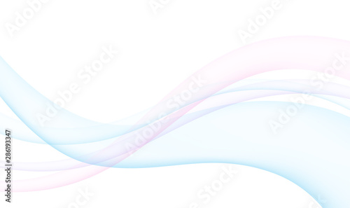 Colored transparent waves on white background