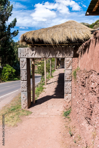 Sacred Valley, Peru - 05/21/2019: Awanacancha Textile site in Peru outside of Cusco.  photo