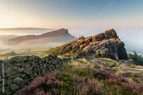 Fototapeta Naklejka Na Ścianę i Meble -  The Roaches in the Peak District National Park England during a summer sunrise