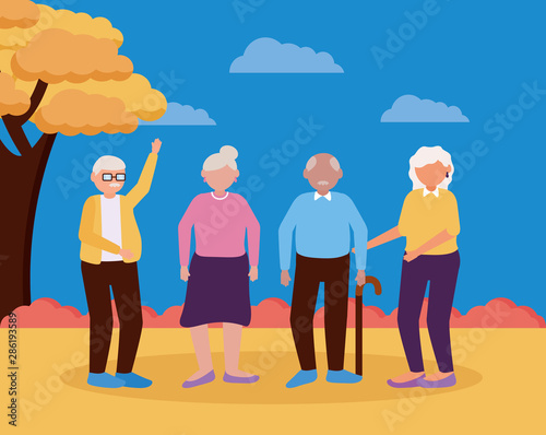 happy grandparents day flat design