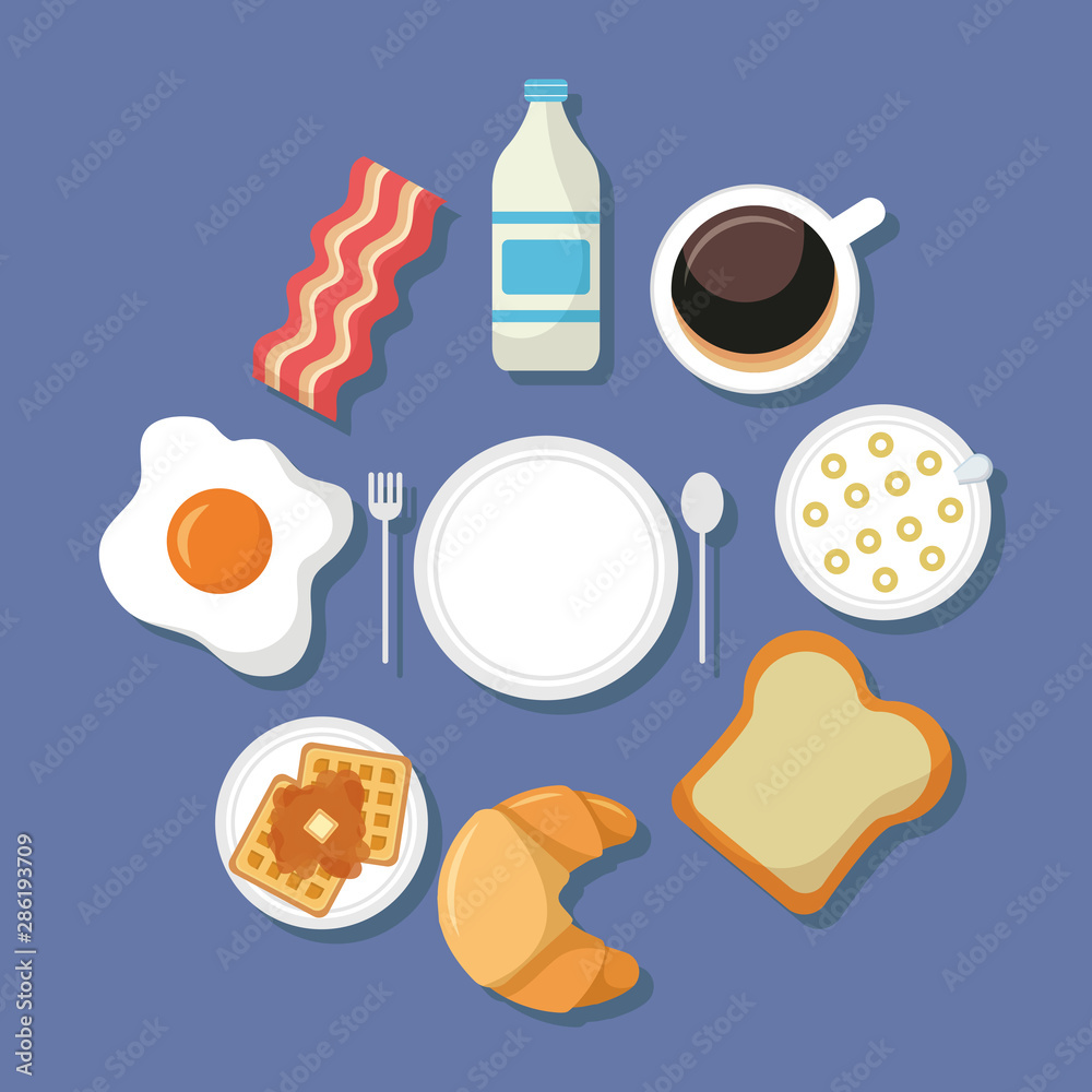breakfast cooking icons flat design breakfast cooking icons flat design