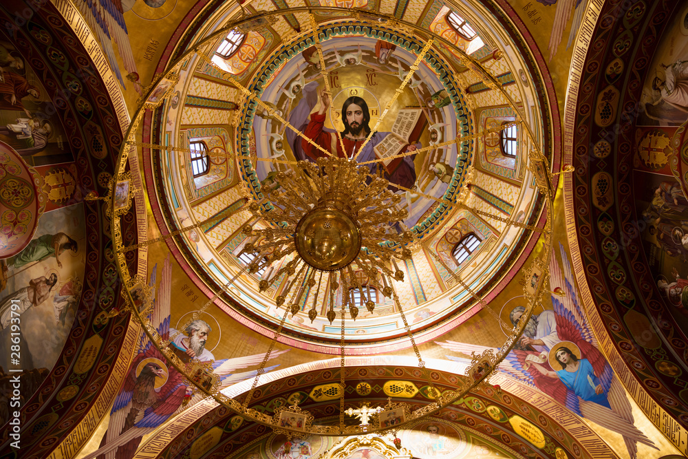 icon in the Inside of the Curchi Monastery, Orhei, Moldova, Europe