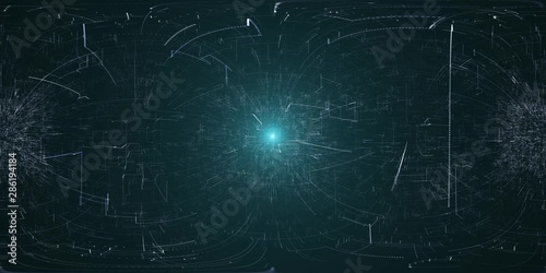Amazing Animation VR 360 3D of Flying through Data Transfer Network
