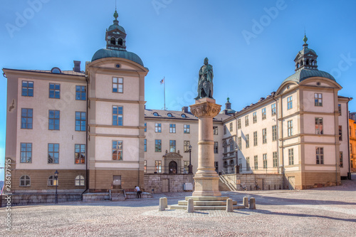 Svea Court of appeal and statue of Birger Jarl in Stockholm, Sweden photo