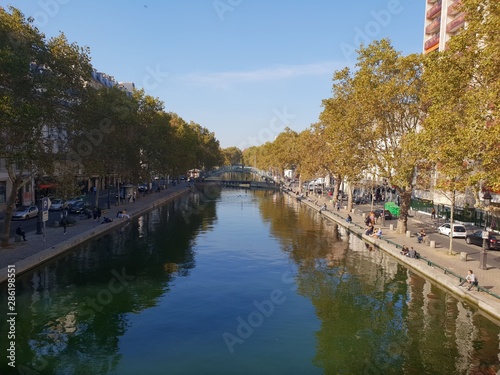 Canal in Paris in France