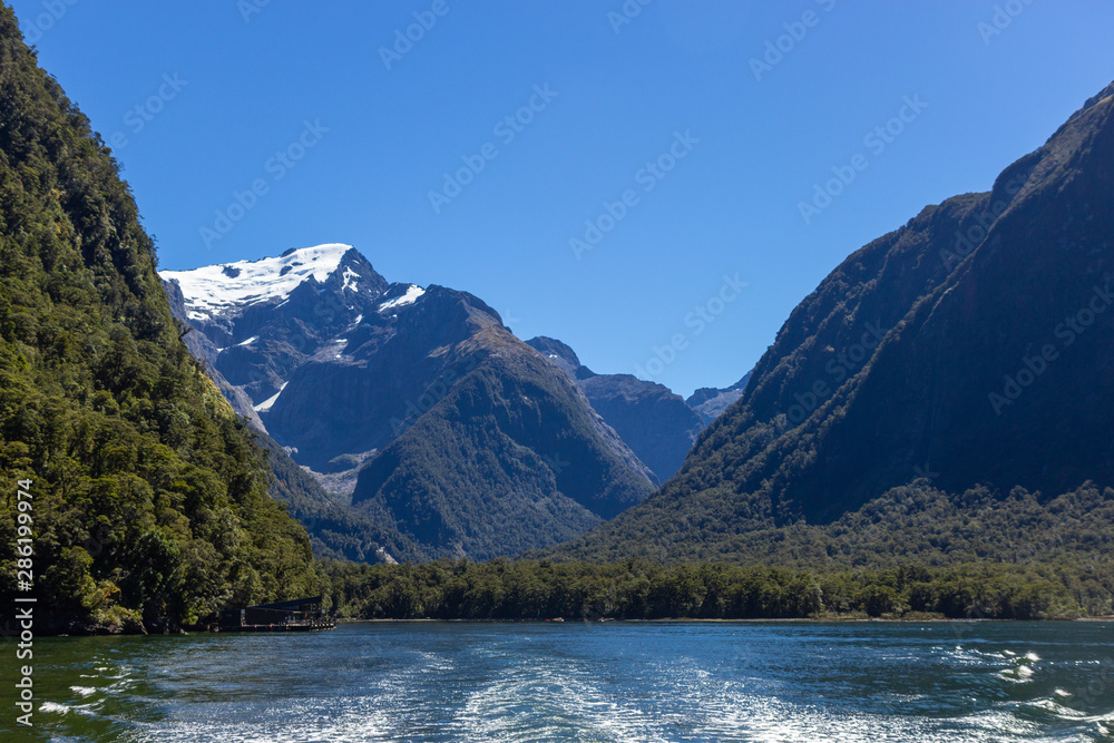 view of famous Mildford Sound, fjord in New Zealand view of famous Mildford Sound, fjord in New Zealand