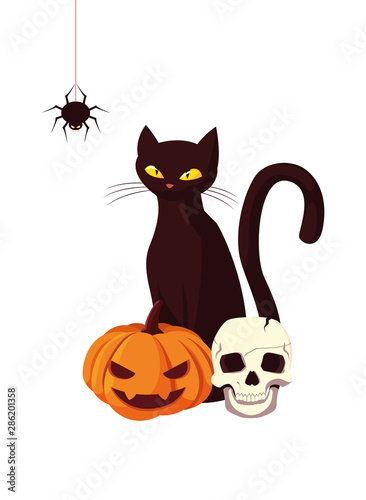happy halloween celebration design vector ilustration