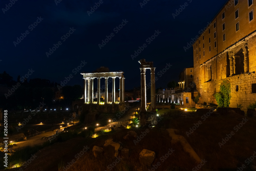Obraz premium Roman Forum. Image of Roman ancient ruins.