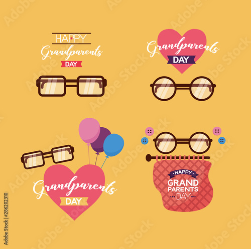 happy grandparents day flat design