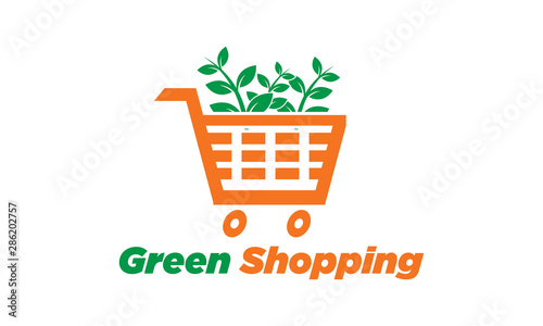 Green shopping logo