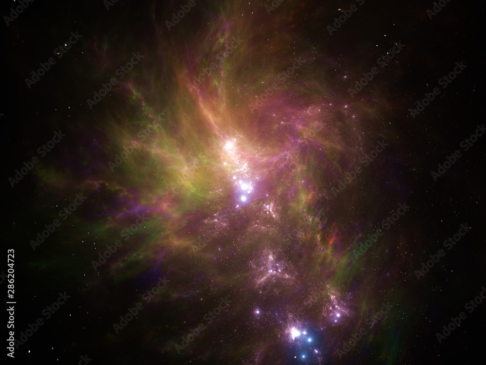 Nebula and galaxies in infinite space - starfield, stars and space dust scattered throughout a vast universe. Swirling black hole, burst of light from birth of stars, illustration, cosmic artwork. Nebula and galaxies in infinite space - starfield, stars and space dust scattered throughout a vast universe. Swirling black hole, burst of light from birth of stars, illustration, cosmic artwork.