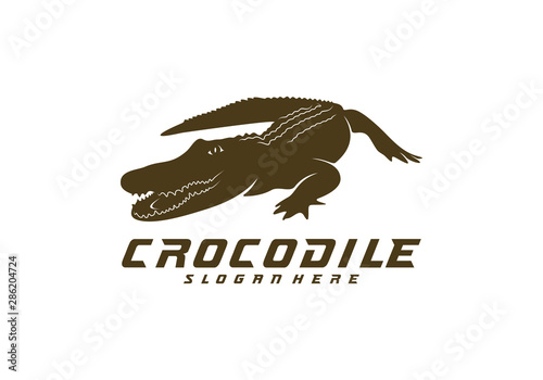 Crocodile Logo Vector. Alligator emblem template Illustration