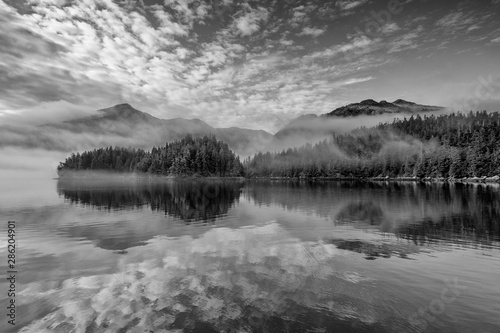 Sunrise and Fog, Warm Springs Bay, Baranof Island, Alaska