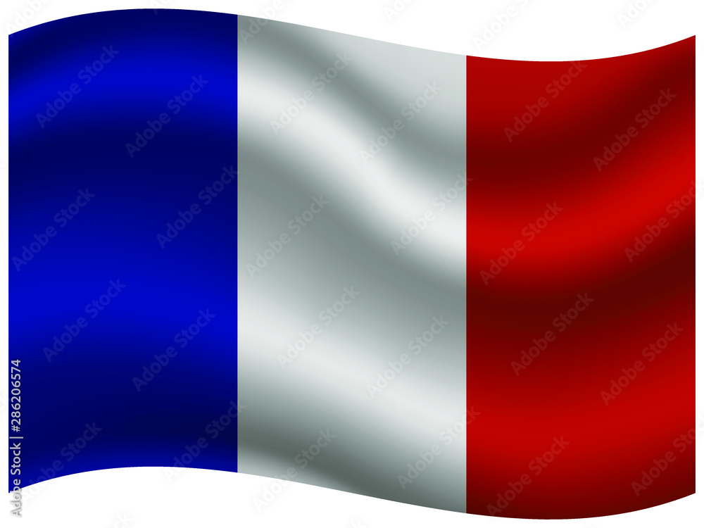 France Beautiful national flag with waving effects. original colors and proportion. Amazing design vector illustration for web,logo, icon and background.from  countries flag set.