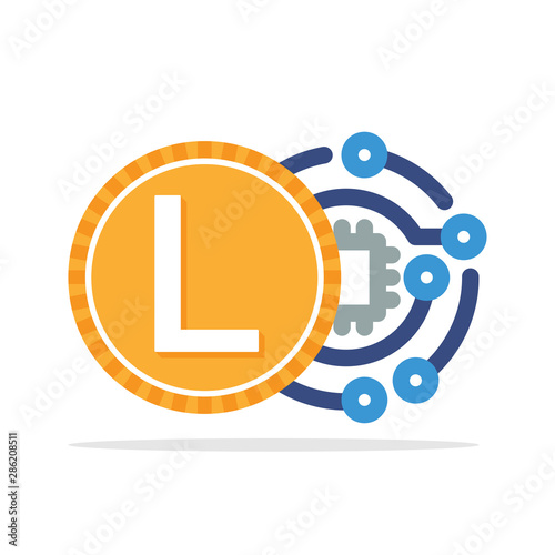 Illustration icon concept of digital money transactions with the currency of the country of Albania, Lek