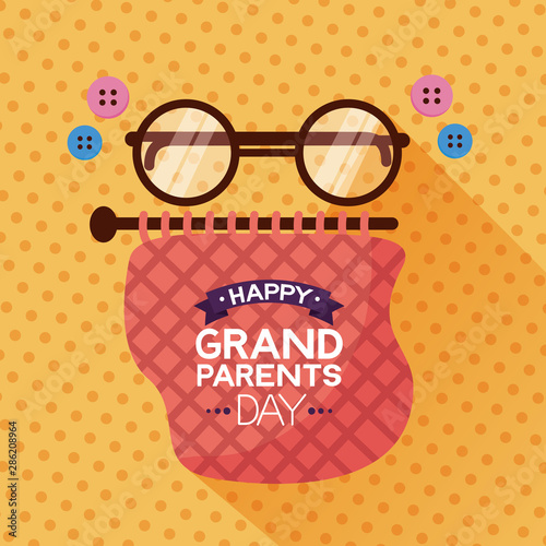 happy grandparents day flat design
