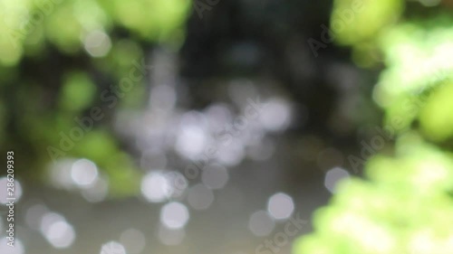 Blurred bokeh, beautiful natural water, glitter and flowing water