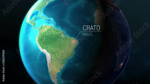Brazil - Crato - Zooming from space to earth photo