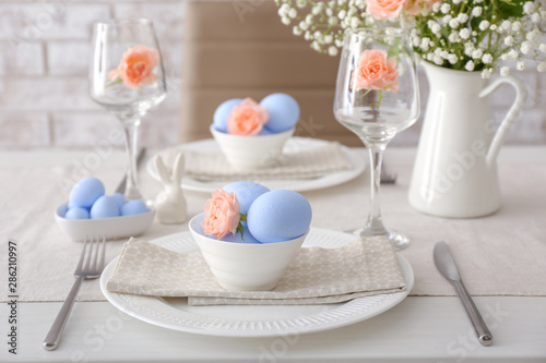 Table set for Easter celebration