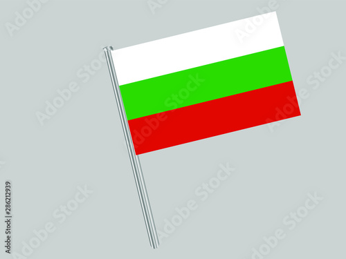 Bulgaria Flagpole of Beautiful national flag. original colors and proportion. Amazing design vector gparphic illustration for web,logo, icon and background. from countries flag set.