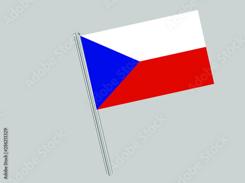 Czhech Republic Flagpole of Beautiful national flag. original colors and proportion. Amazing design vector gparphic illustration for web,logo, icon and background. from countries flag set. photo