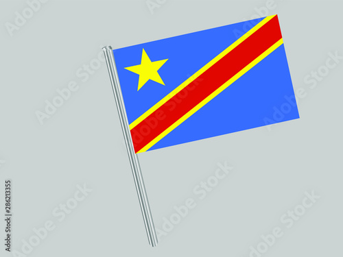 Democratic Republic Of Congo Flagpole of national flag. original colors and proportion. Amazing design vector gparphic illustration for web,logo, icon and background. from countries flag set.