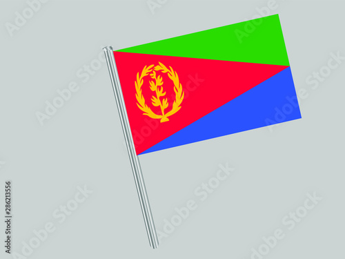 Eritrea Flagpole of Beautiful national flag. original colors and proportion. Amazing design vector gparphic illustration for web,logo, icon and background. from countries flag set.