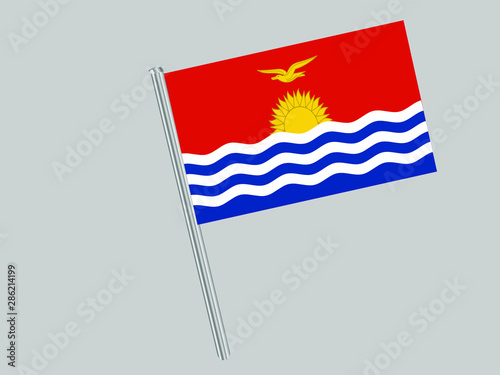 Kiribati Flagpole of Beautiful national flag. original colors and proportion. Amazing design vector gparphic illustration for web,logo, icon and background. from countries flag set.