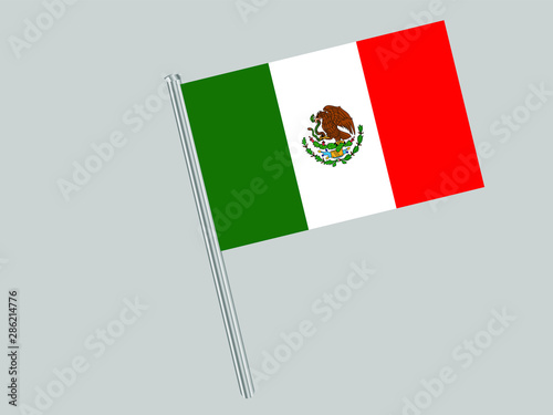 Mexico Flagpole of Beautiful national flag. original colors and proportion. Amazing design vector gparphic illustration for web,logo, icon and background. from countries flag set.