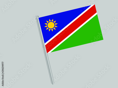 Namibia Flagpole of Beautiful national flag. original colors and proportion. Amazing design vector gparphic illustration for web,logo, icon and background. from countries flag set.