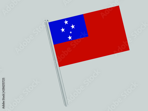 Samoa Flagpole of Beautiful national flag. original colors and proportion. Amazing design vector gparphic illustration for web,logo, icon and background. from countries flag set.