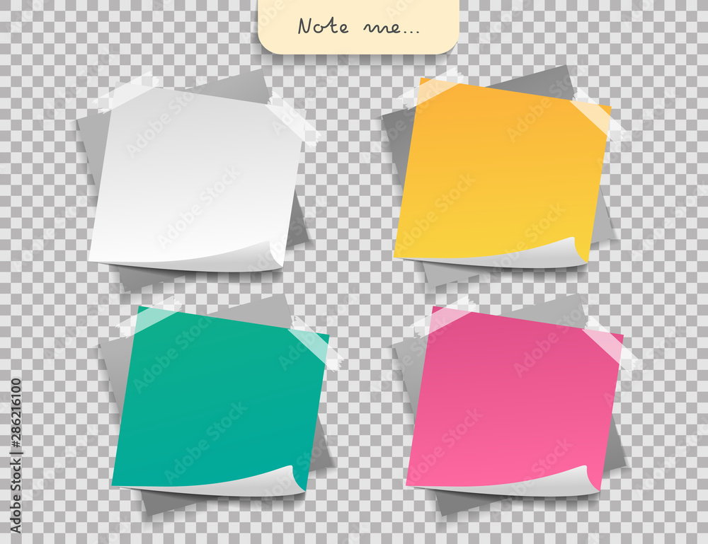 Set of different color note papers, pushpin, paper clip and elements. Creative office note paper Design in EPS10 vector illustration. Set of different color note papers, pushpin, paper clip and elements. Creative office note paper Design in EPS10 vector illustration.