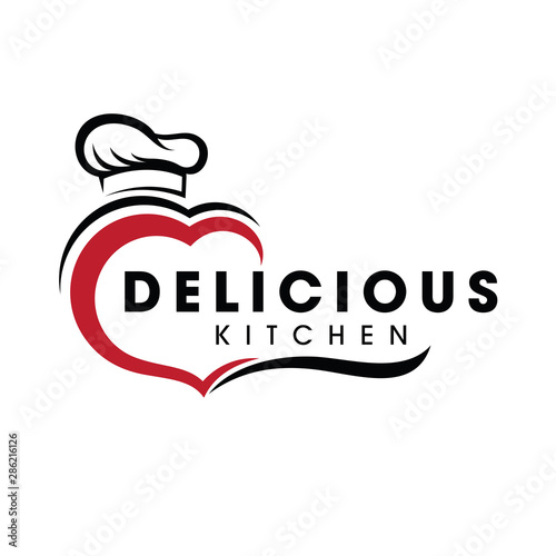 Love Cooking and Chef Logo Vector