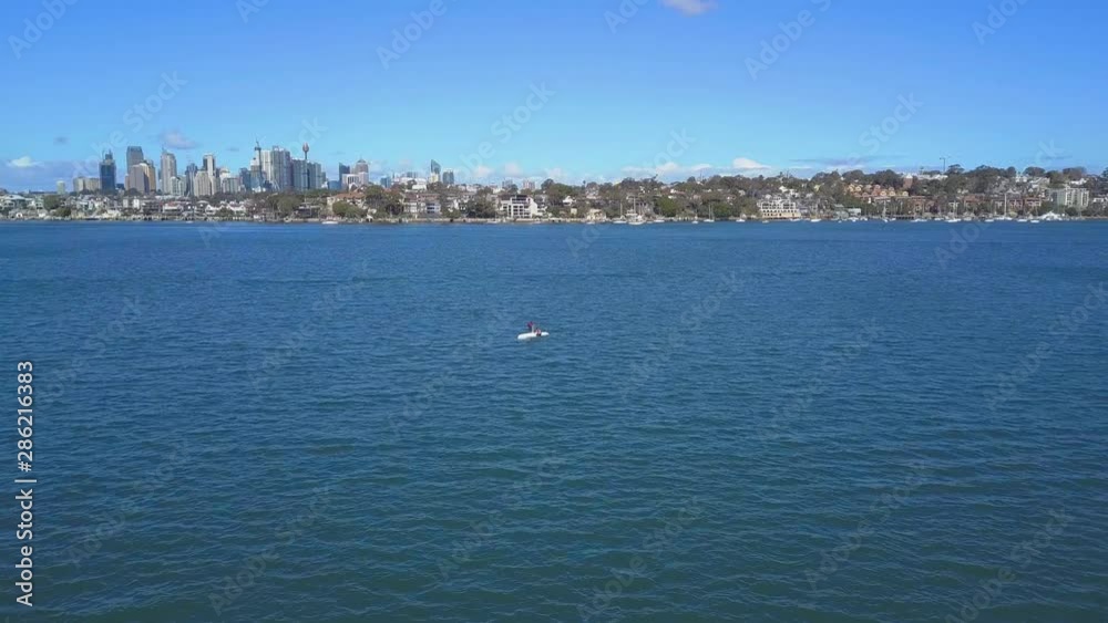 A Sailingboat resting on the Water - People try to rescue them self - Australia A Sailingboat resting on the Water - People try to rescue them self - Australia