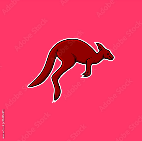 Fotografia kangaroo mascot logo. Australian wildlife mascot logo