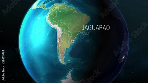 Brazil - Jaguarao - Zooming from space to earth photo