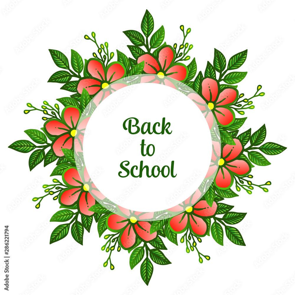 Back to school background with orange flower frame blooms. Vector Back to school background with orange flower frame blooms. Vector