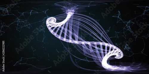 Amazing Animation VR 360 3D of Human DNA String 