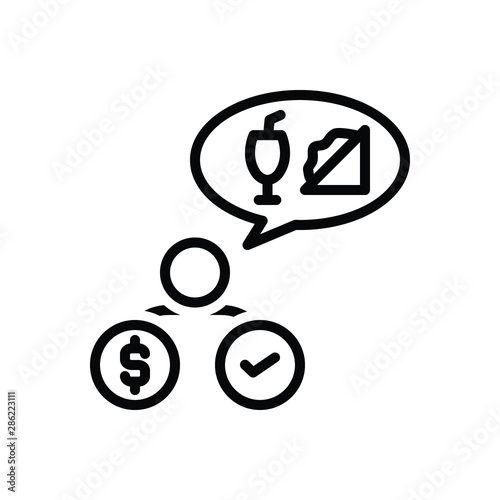 Black line icon for need 