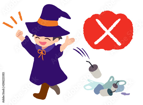 ハロウィン　ゴミ　ポイ捨て