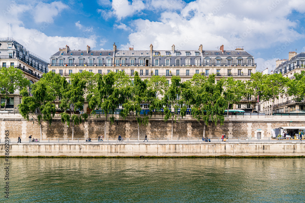 Parisian buildings looking across the seine