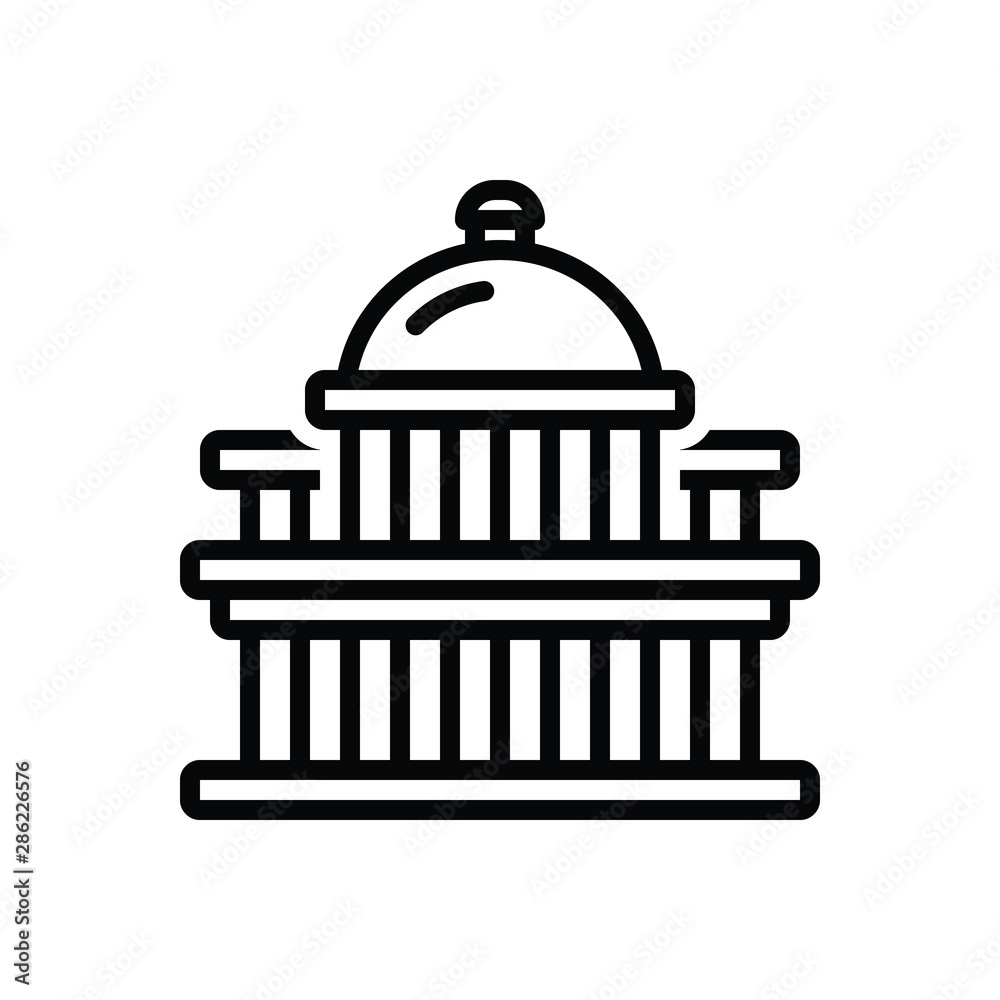 Black line icon for capital metropolis Black line icon for capital metropolis
