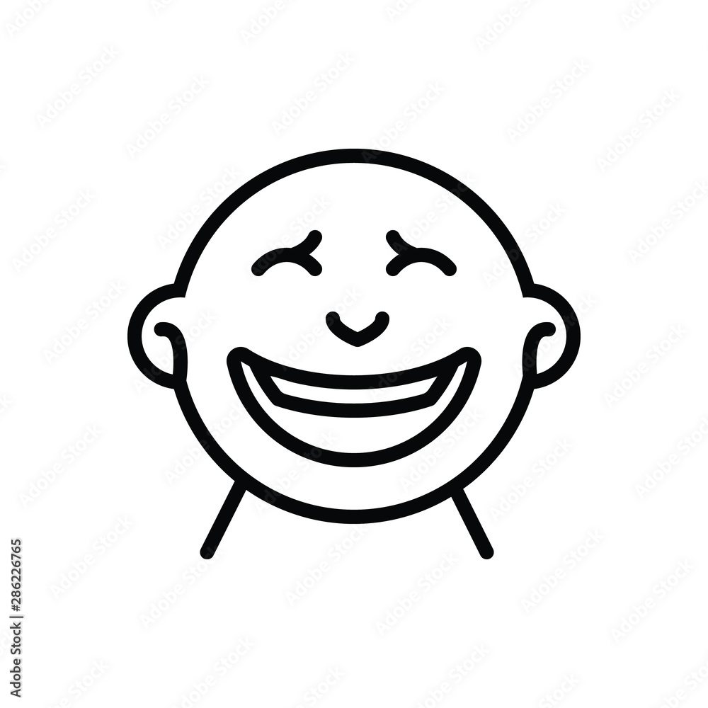 Black line icon for laugh guffaw