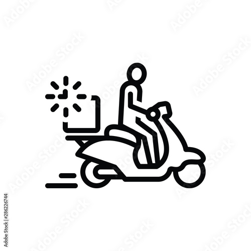 Black line icon for immediately 